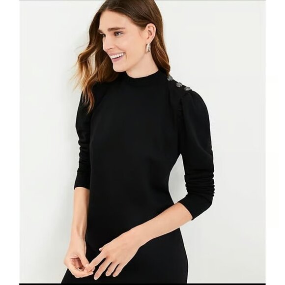 Ann Taylor LOFT Petite Shoulder Button Puff Sleeve Shift Dress XLP - Picture 3 of 3